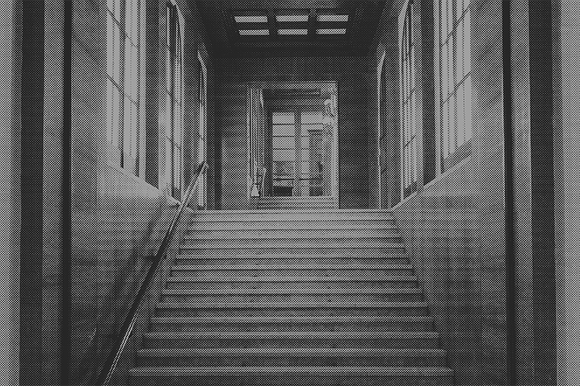 Rettorato - scalone interno B/N